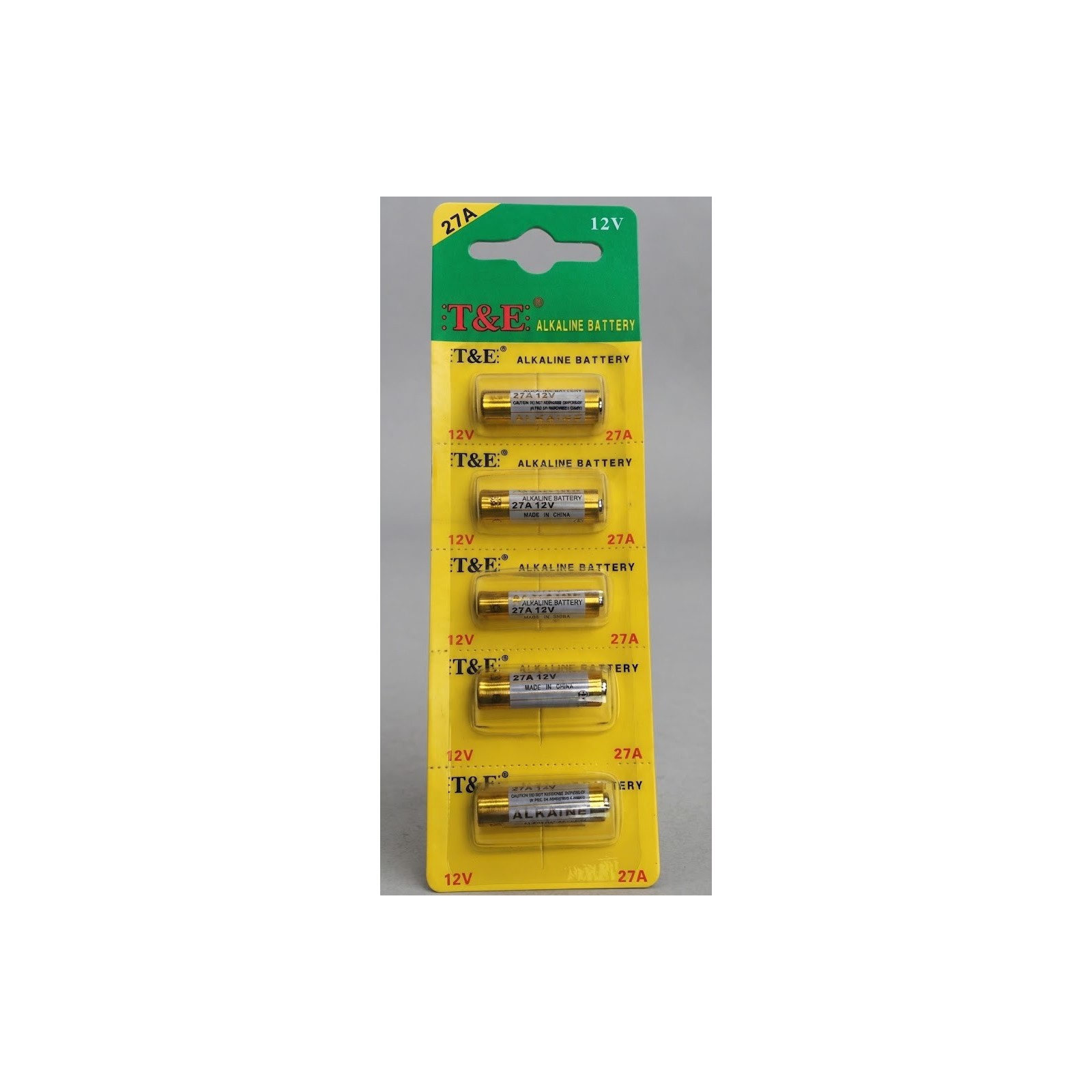 LOT DE 5 PILES ALCALINES 27A 12V POUR TÉLÉCOMMANDES ET SONNETTES
