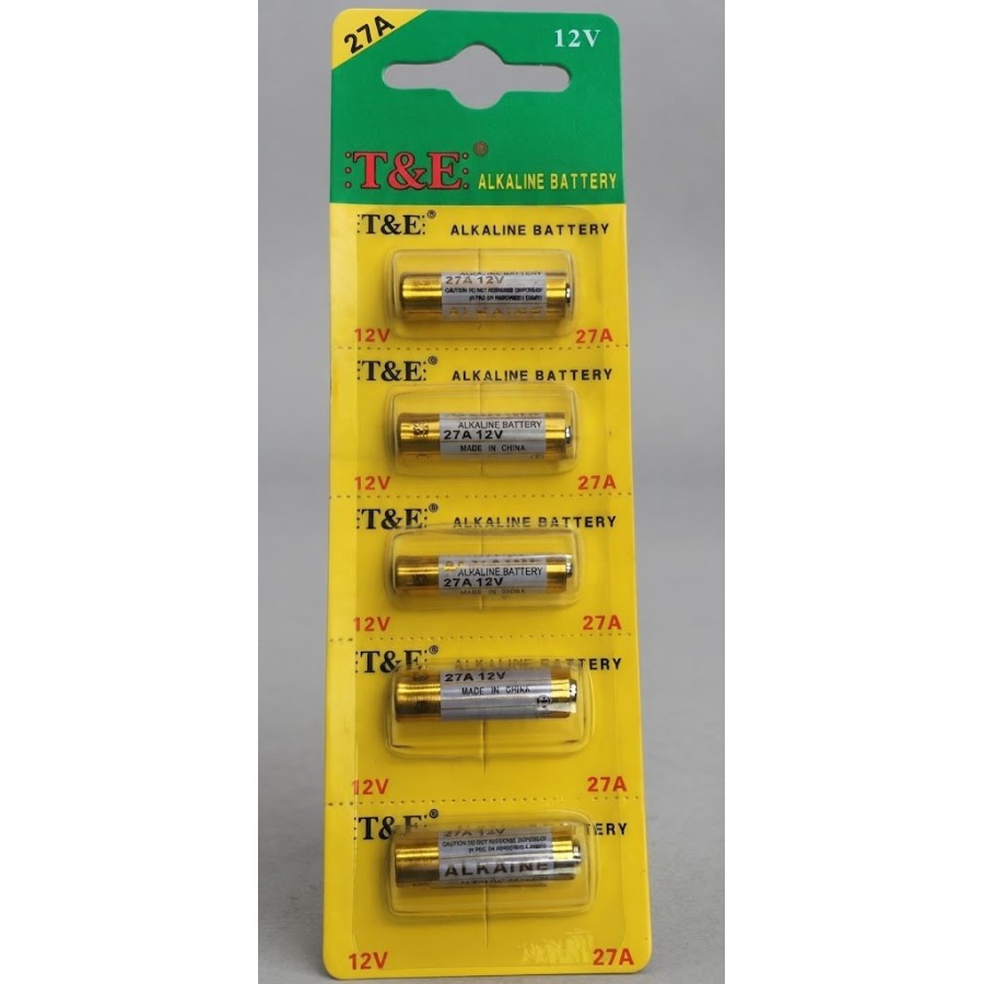 LOT DE 5 PILES ALCALINES 27A 12V POUR TÉLÉCOMMANDES ET SONNETTES