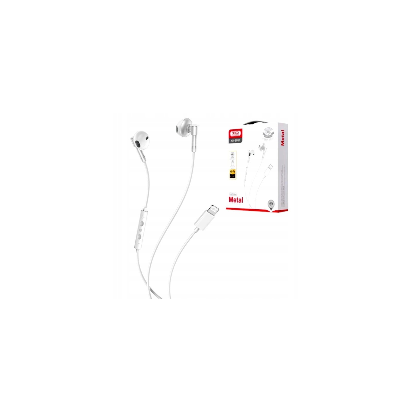 ÉCOUTEURS FILAIRES XO EP61 LIGHTNING ARGENT