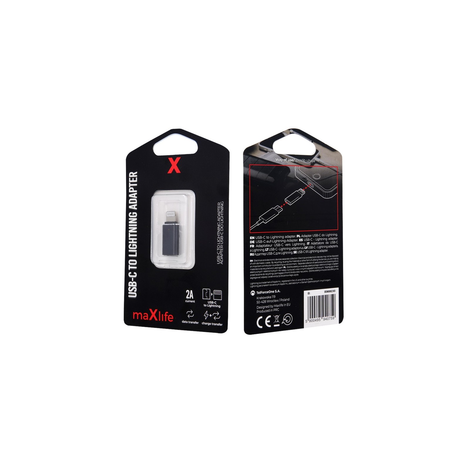 ADAPTATEUR USB-C VERS LIGHTNING MAXLIFE
