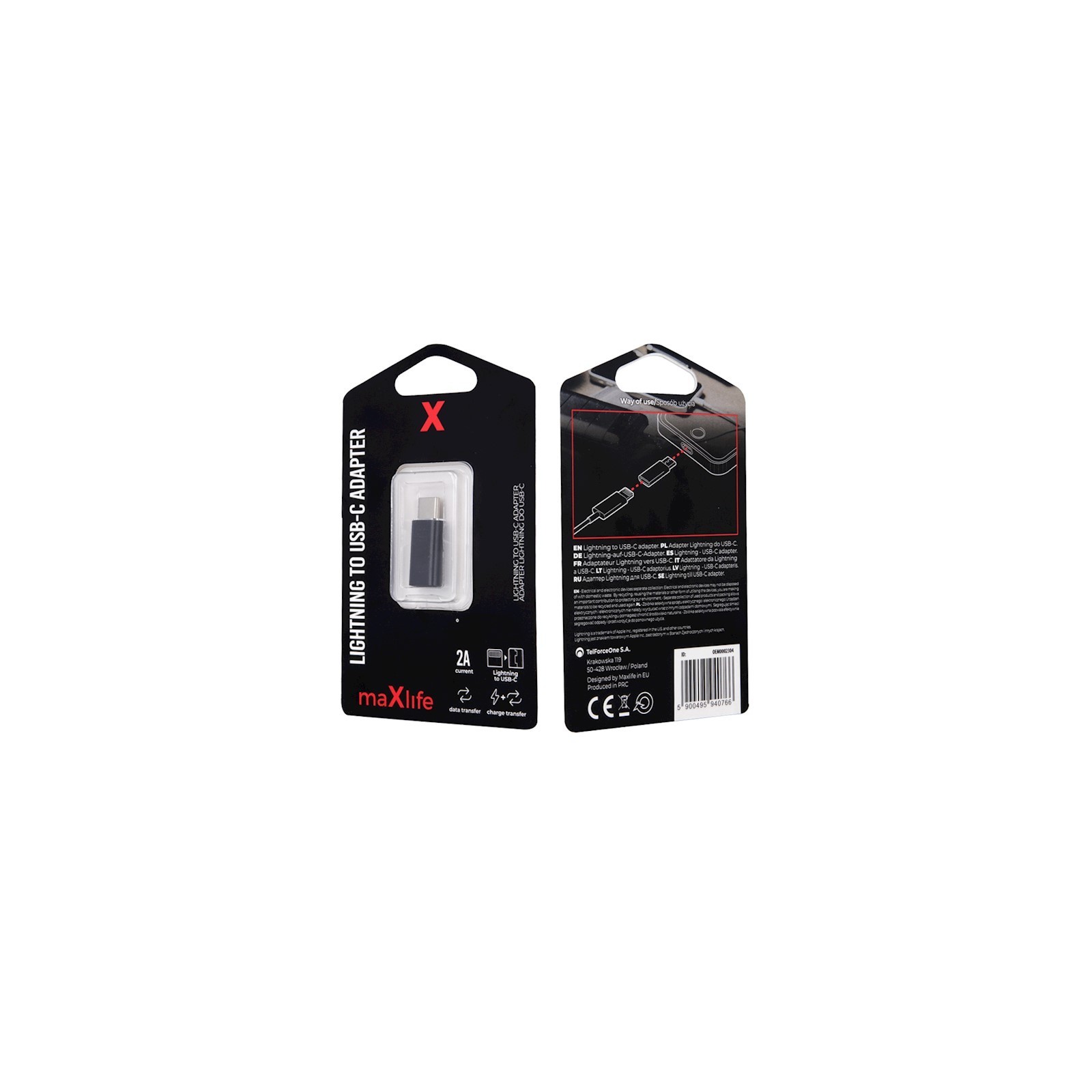 ADAPTATEUR LIGHTNING VERS USB-C MAXLIFE