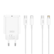 Chargeur secteur rapide USB-C XO-CE32 20W PD + Câble USB-C vers USB-C Blanc – Pack