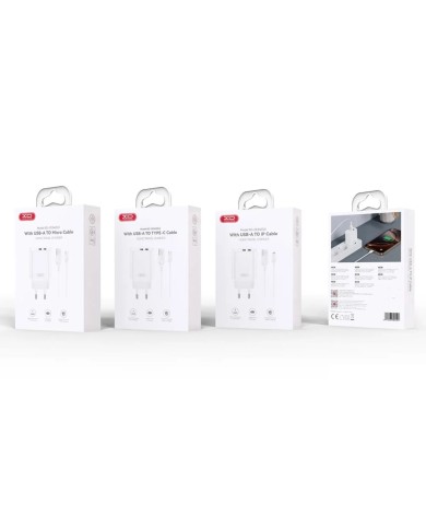 CHARGEUR SECTEUR XO CE34 - 2 X USB - 2.4A - BLANC + CÂBLE LIGHTNING