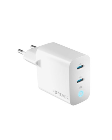 CHARGEUR SECTEUR GAN PD QC FOREVER TC-06-65CC - 65W - 2 X USB-C - BLANC