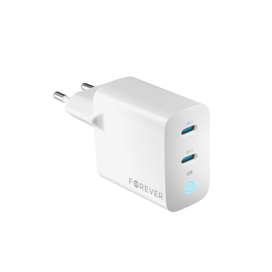 CHARGEUR SECTEUR GAN PD QC FOREVER TC-06-65CC - 65W - 2 X USB-C - BLANC
