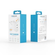 CHARGEUR SECTEUR GAN PD QC FOREVER TC-06-65CC - 65W - 2 X USB-C - BLANC