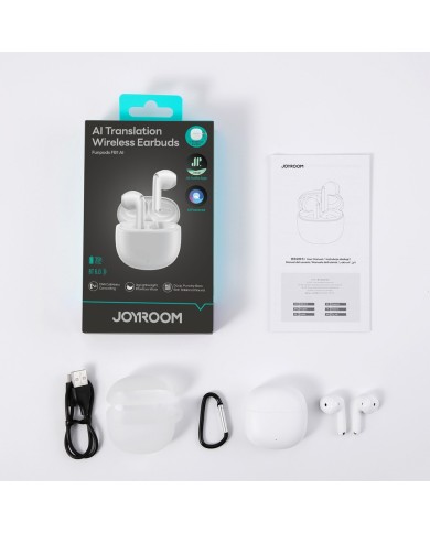 ÉCOUTEURS SANS FIL BT 6.0 - JOYROOM FUNPODS JR-FB1 AI  - BLANC (AVEC TRADUCTION IA)