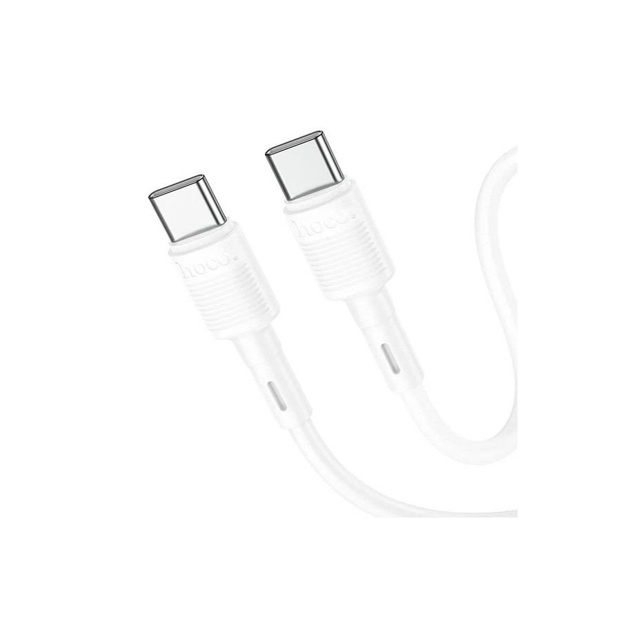 CÂBLE DE CHARGE ET DE DONNÉES USB-C VERS USB-C HOCO X83 VICTORY - 60W - 1 M - BLANC