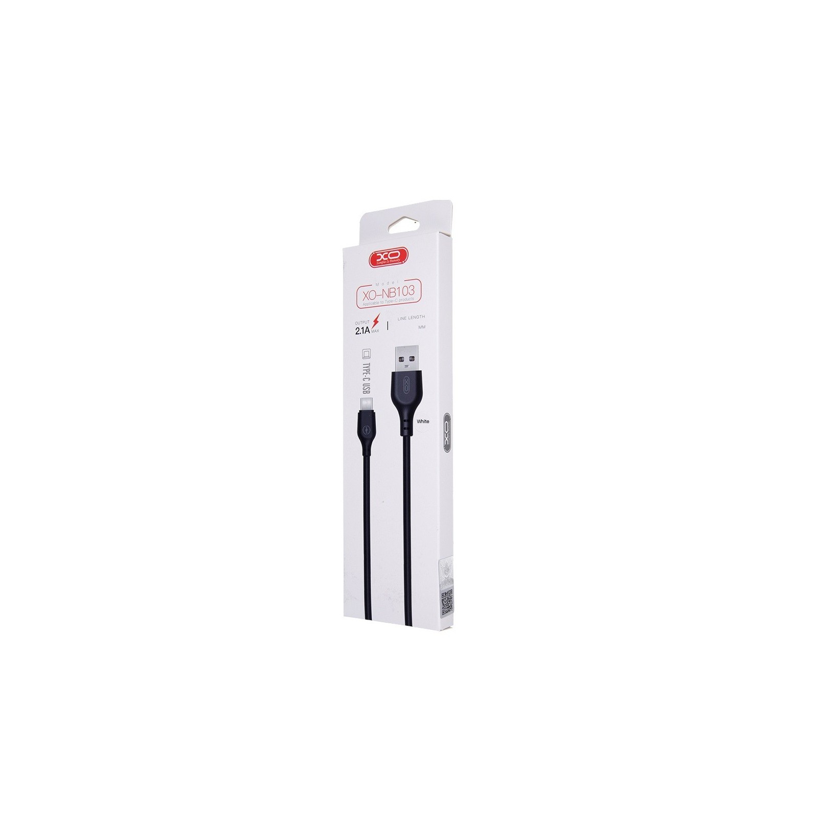 CÂBLE USB VERS USB-C XO NB103 - 2,0 M - 2,1A - NOIR