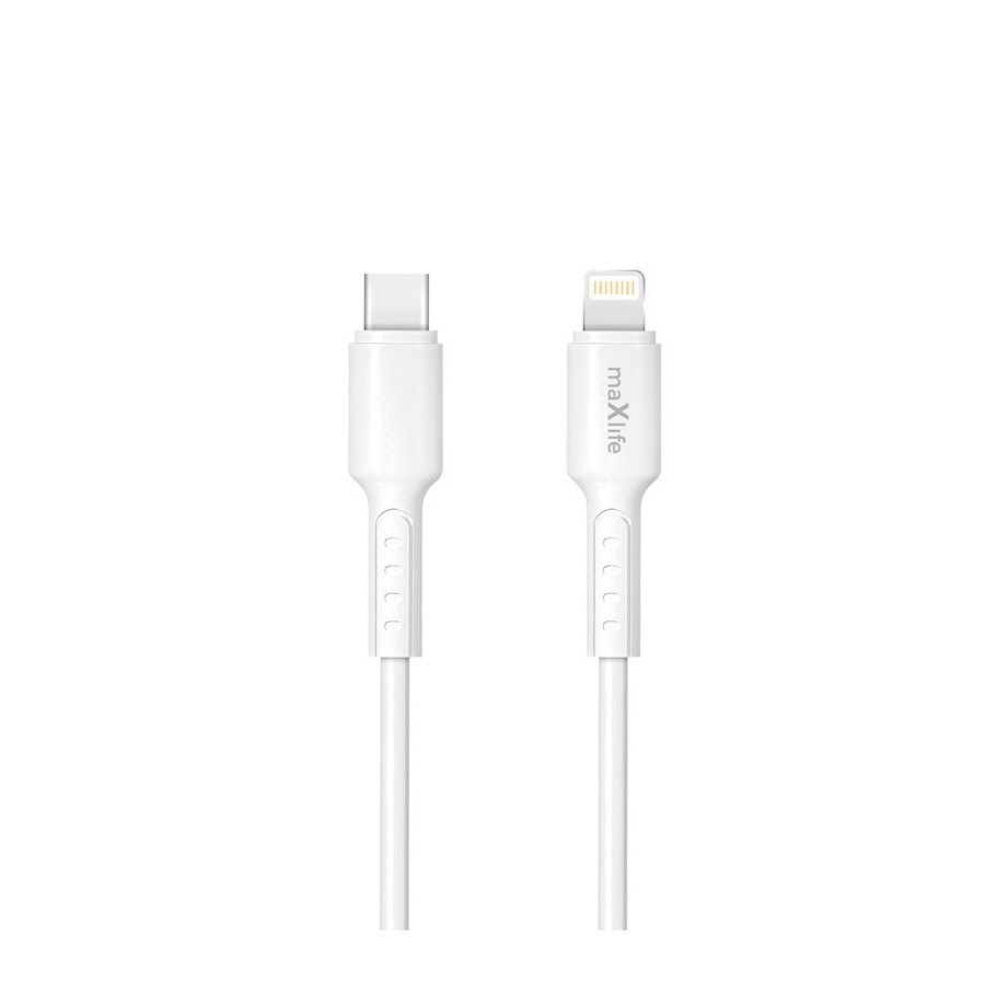 CÂBLE USB-C VERS LIGHTNING MAXLIFE MXUC-13 - 27W - 1,0 M - BLANC