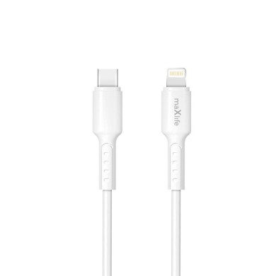 CÂBLE USB-C VERS LIGHTNING MAXLIFE MXUC-13 - 27W - 1,0 M - BLANC