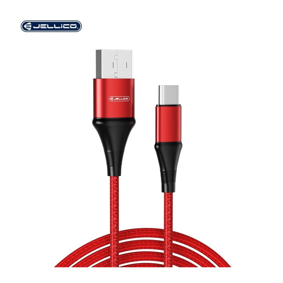 CÂBLE USB VERS LIGHTNING JELLICO A7 - 1200 MM - 15.5W - ROUGE