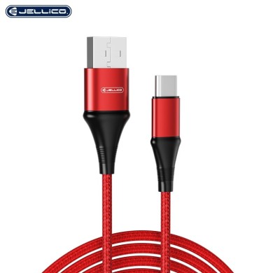 CÂBLE USB VERS LIGHTNING JELLICO A7 - 1200 MM - 15.5W - ROUGE