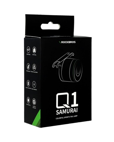 FEU ARRIÈRE DE VÉLO USB-C ROCKBROS Q1 LED 7 COULEURS NOIR