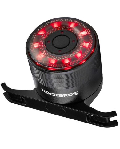 FEU ARRIÈRE DE VÉLO USB-C ROCKBROS Q1 LED 7 COULEURS NOIR