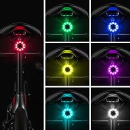 FEU ARRIÈRE DE VÉLO USB-C ROCKBROS Q1 LED 7 COULEURS NOIR