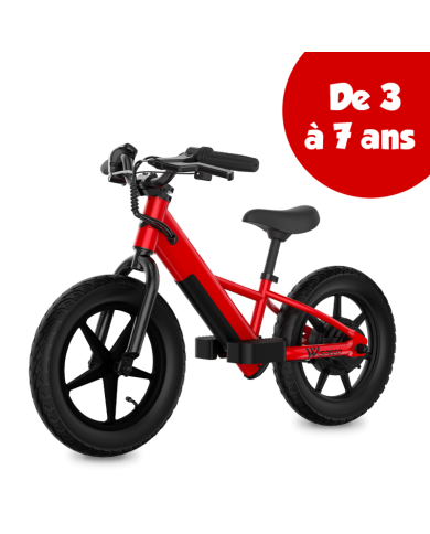 DRAISIENNE ÉLECTRIQUE ENFANT LOGICOM WIKIDS - 100W - AUTONOMIE 5 KM - BATTERIE 18,5V 2,6 AH - ROUGE