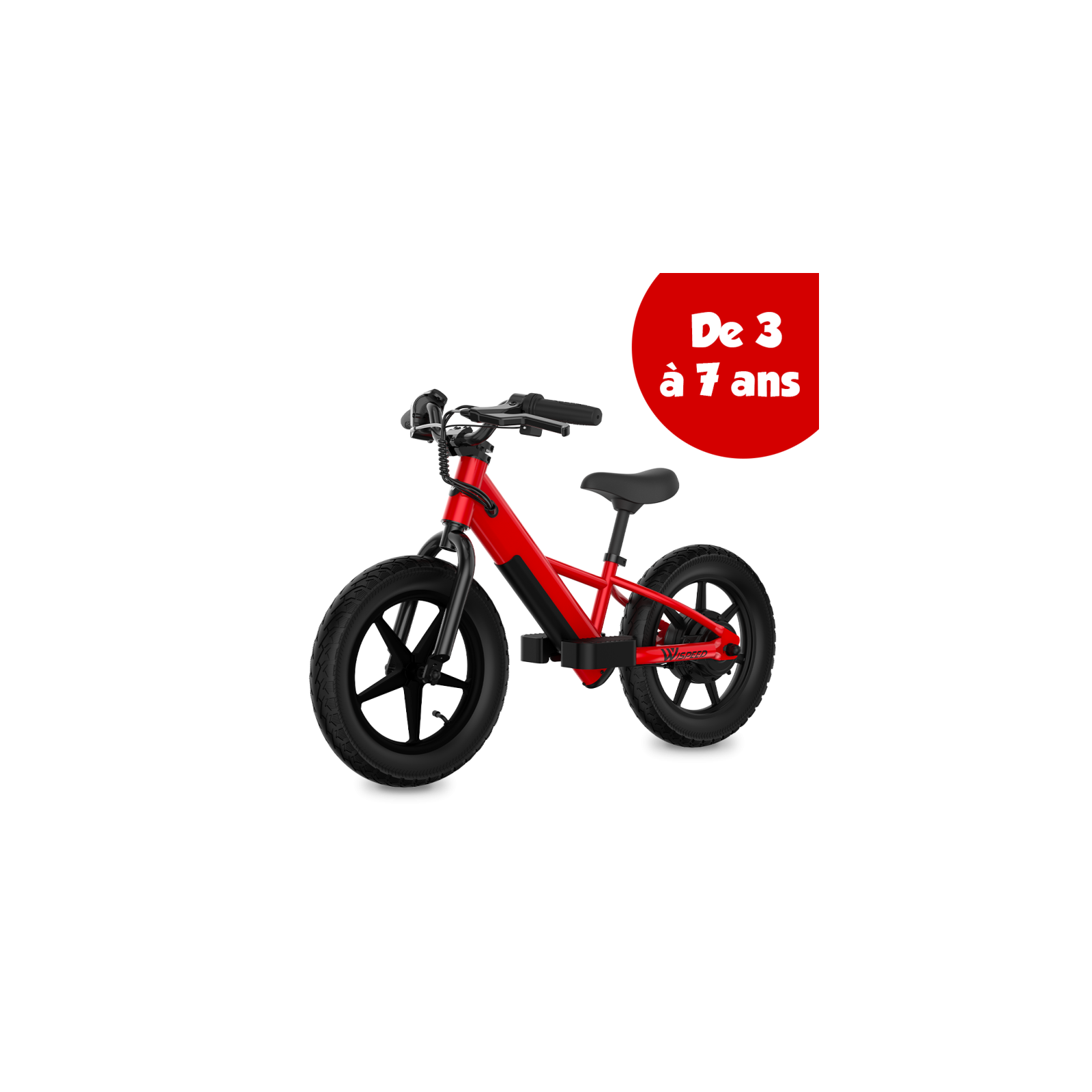 DRAISIENNE ÉLECTRIQUE ENFANT LOGICOM WIKIDS - 100W - AUTONOMIE 5 KM - BATTERIE 18,5V 2,6 AH - ROUGE