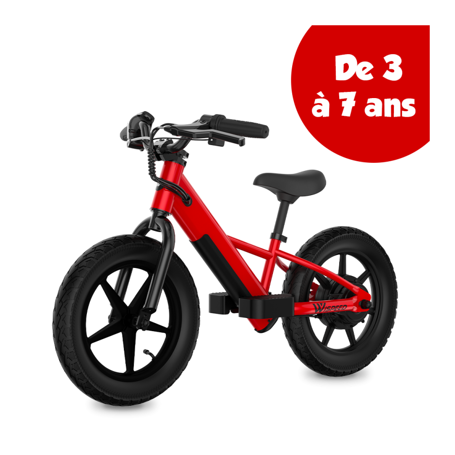 DRAISIENNE ÉLECTRIQUE ENFANT LOGICOM WIKIDS - 100W - AUTONOMIE 5 KM - BATTERIE 18,5V 2,6 AH - ROUGE