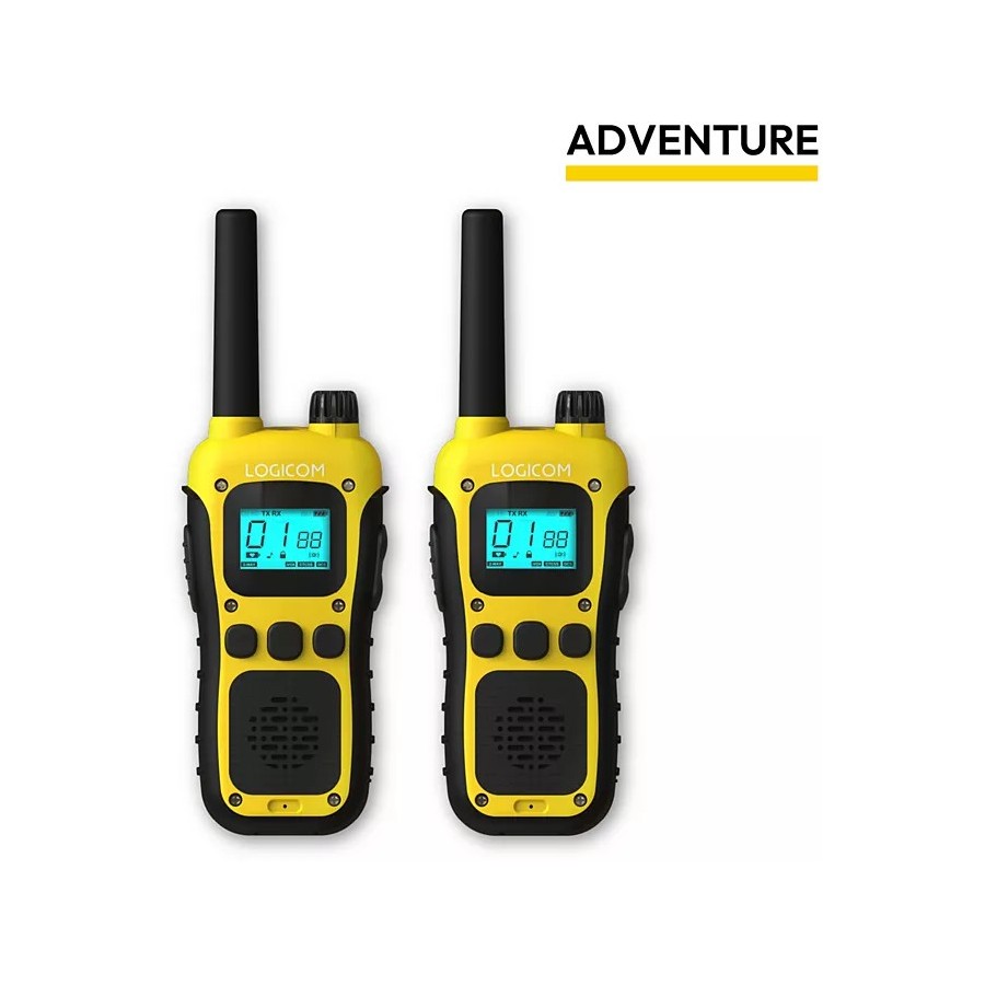 TALKIE-WALKIE LOGICOM ADVENTURE JAUNE - PORTÉE 10 KM - BATTERIE 1000 MAH