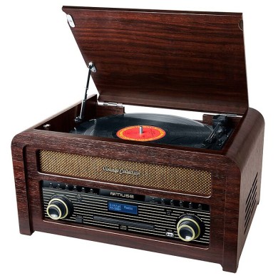 CHAÎNE HI-FI RÉTRO AVEC PLATINE VINYLE ET TUNER DAB+ MUSE MT-115 DAB - BLUETOOTH / DAB+ / VINYLE