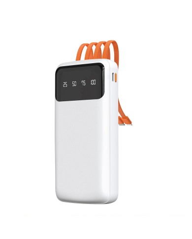 BATTERIE EXTERNE POWERBANK DUDAO K6PRO 10000MAH CABLES INTEGRÉS BLANC