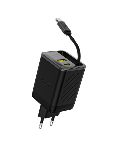 CHARGEUR SECTEUR GAN 67W DUDAO A67EU + CÂBLE RÉTRACTABLE - NOIR