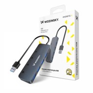 HUB USB-A WOZINSKY WHS080YSS 4 PORTS USB 3.0 AVEC INTERRUPTEURS - GRIS