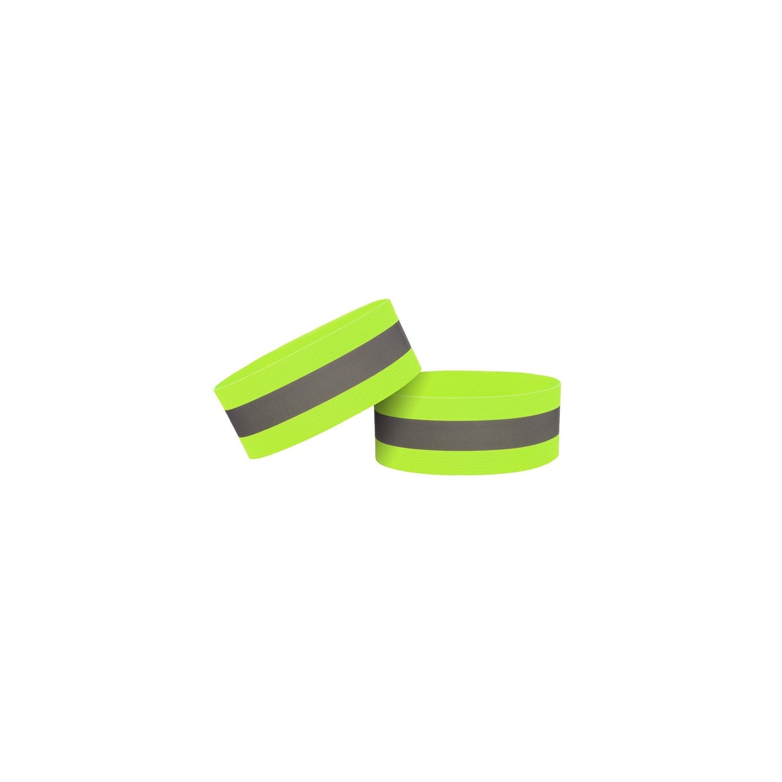 BRACELETS RÉFLÉCHISSANTS ÉLASTIQUES AVEC VELCRO HURTEL (4 CM) - JAUNE (PACK DE 2)
