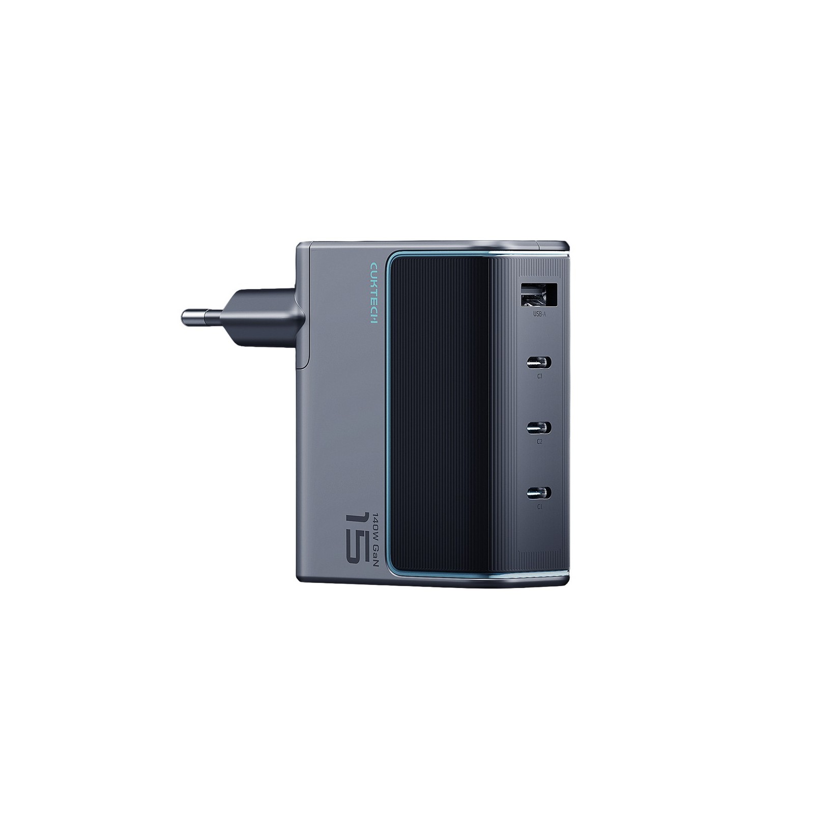 CHARGEUR MURAL GAN 140W CUKTECH AD1404UEU (3x USB-C / 1x USB-A) + CÂBLE - GRIS