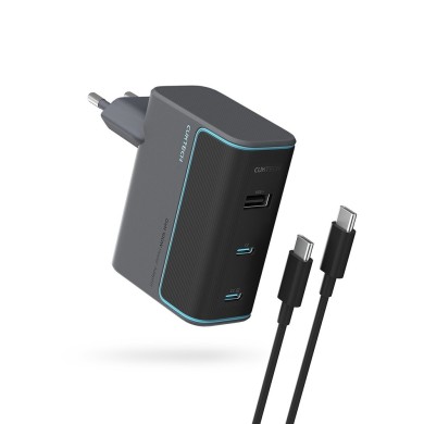 CHARGEUR SECTEUR GAN 100W CUKTECH AD1003EUG (2x USB-C / 1x USB-A) + CÂBLE - GRIS