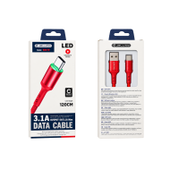 CÂBLE DE DONNÉES JELLICO KDS-70 TYPE-C - 120 CM - 15,5W (3,1A) - ROUGE