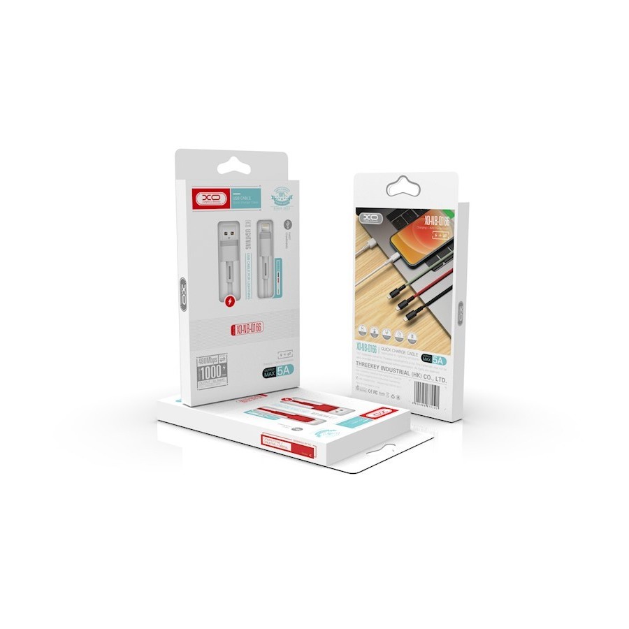 CÂBLE USB VERS LIGHTNING XO-NB-Q166 (1,0 M - 5A) - BLANC