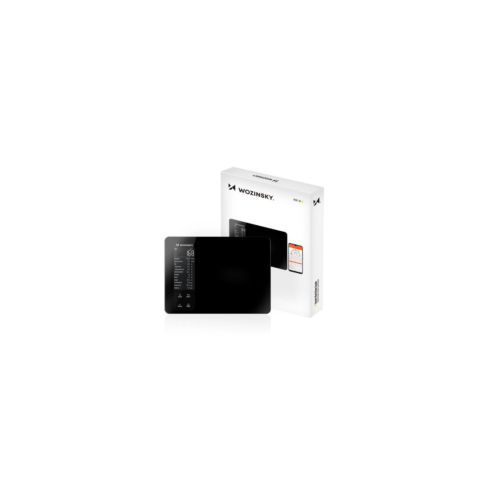 BALANCE DE CUISINE CONNECTEE WOZINSKY WIK-16 BLUETOOTH ECRAN DIGITAL NOIR