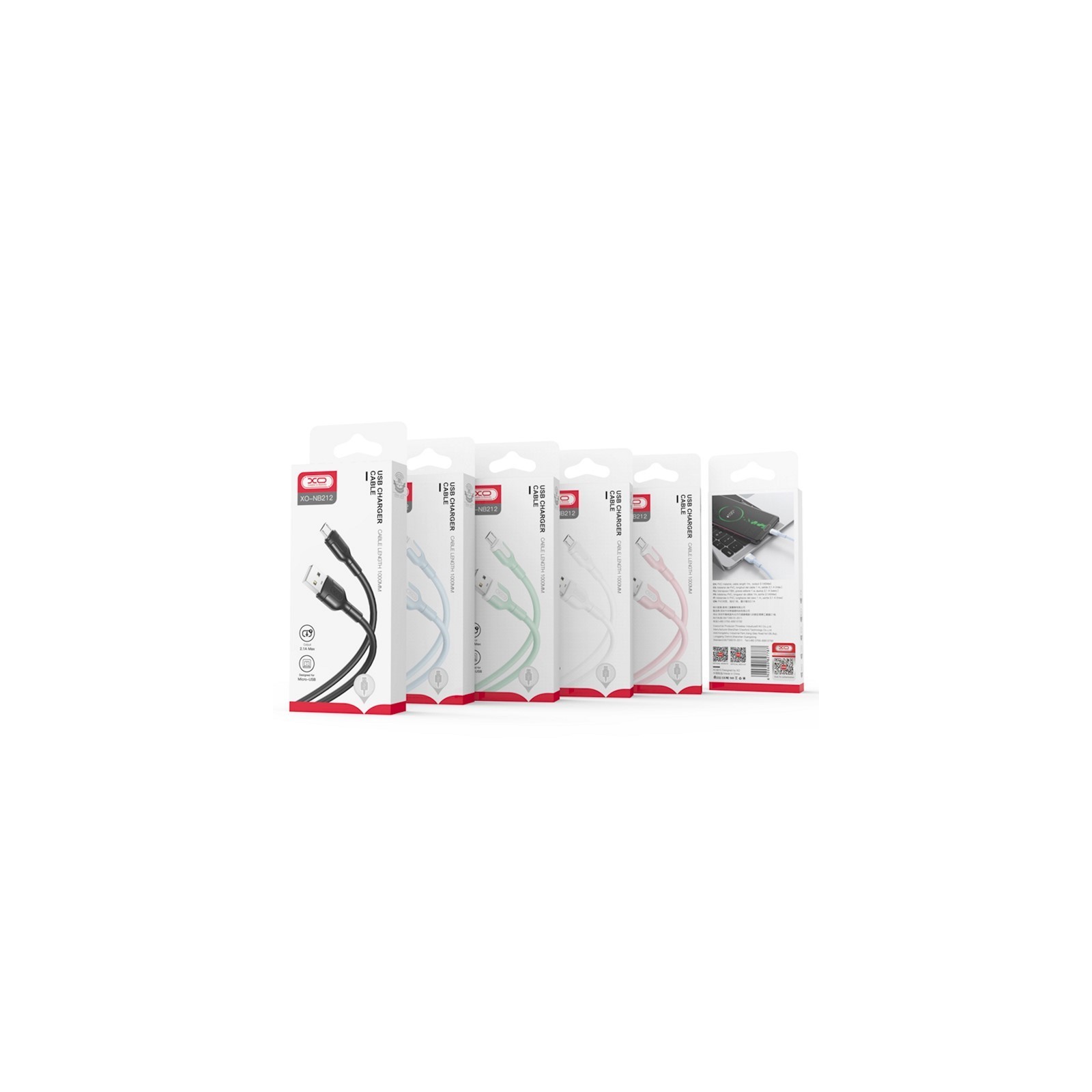 CÂBLE USB VERS MICRO-USB XO-NB212 (1,0 M - 2,1A) - BLEU