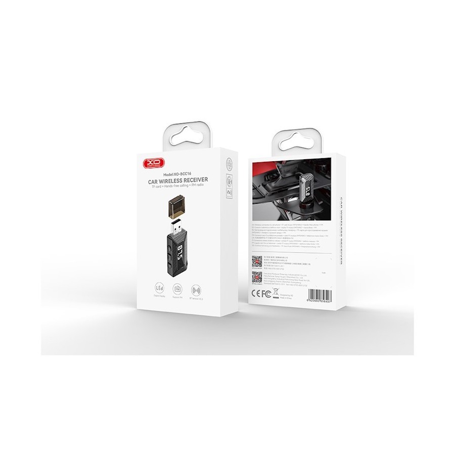 TRANSMETTEUR FM BLUETOOTH & CHARGEUR ALLUME-CIGARE XO-BCC16 - NOIR