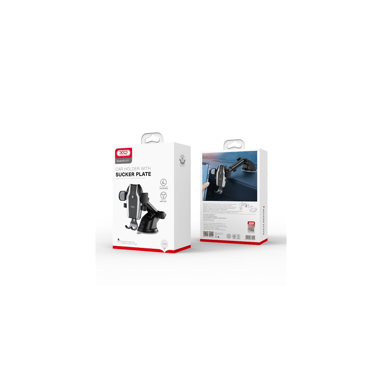 SUPPORT AUTO AVEC VENTOUSE XO DESIGN C77 - NOIR