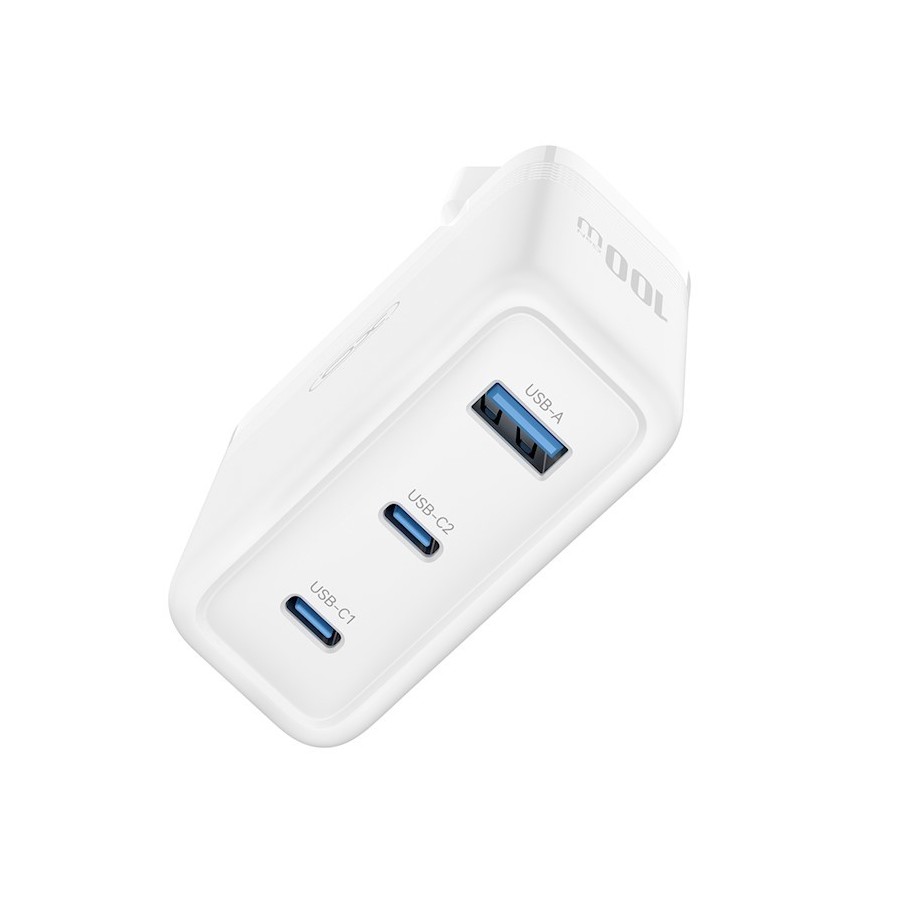 CHARGEUR MURAL RAPIDE XO-CE35 (PD 100W, 3 PORTS) - BLANC
