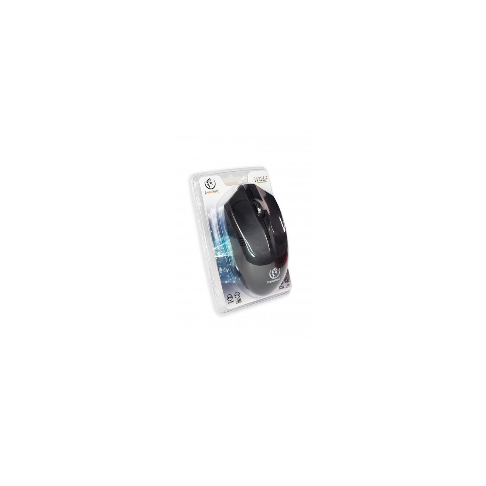 SOURIS OPTIQUE FILAIRE REBELTEC WOLF (1,8M) - NOIR / GAMING