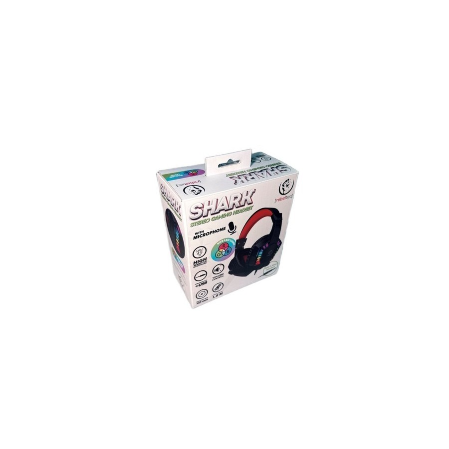 CASQUE AUDIO STÉRÉO AVEC MICROPHONE REBELTEC SHARK - NOIR