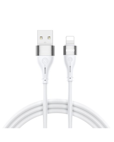 CÂBLE DE CHARGE & DATA USB VERS LIGHTNING BWOO MINIMALIST SILICONE X280L (1M, 3A) - BLANC