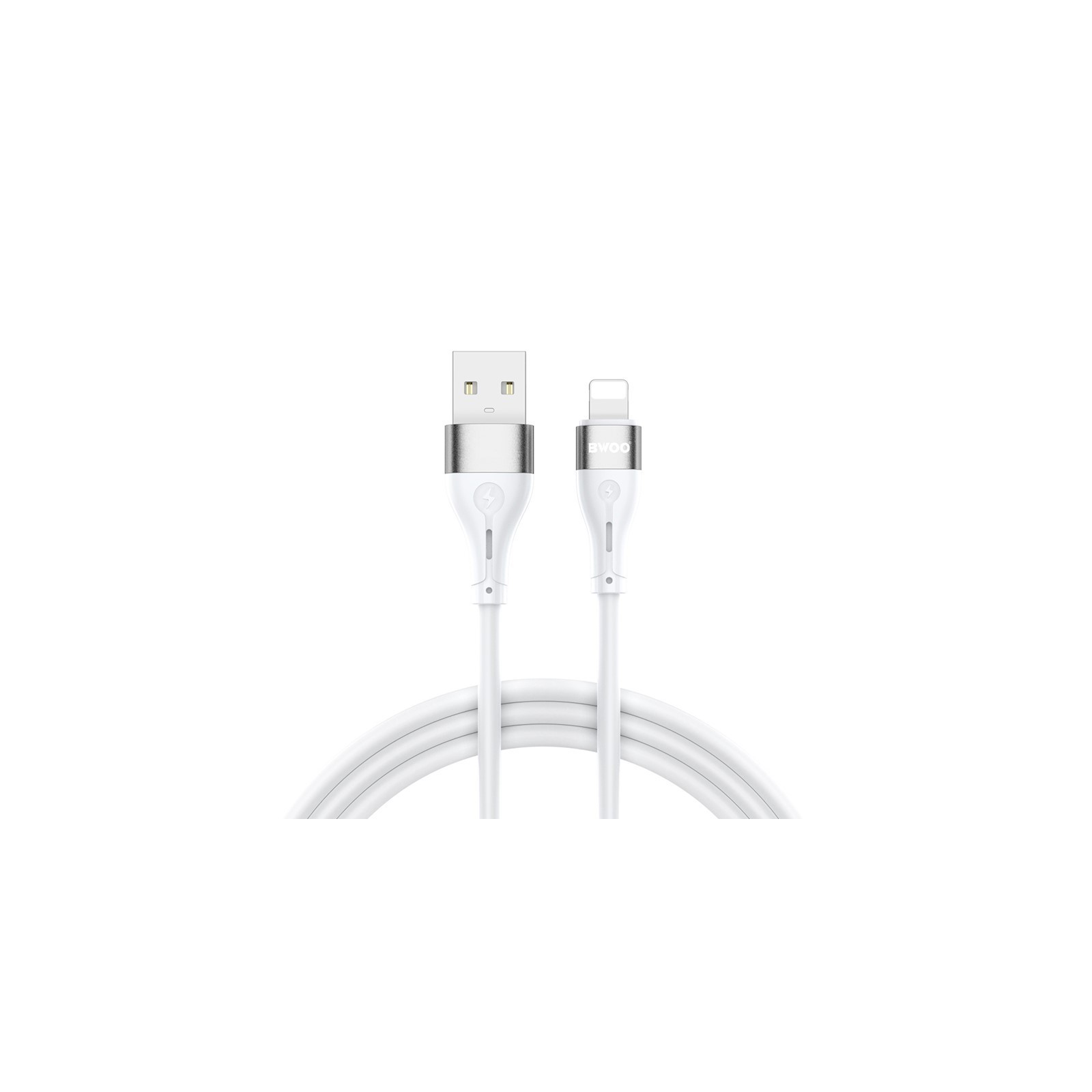 CÂBLE DE CHARGE & DATA USB VERS LIGHTNING BWOO MINIMALIST SILICONE X280L (1M, 3A) - BLANC