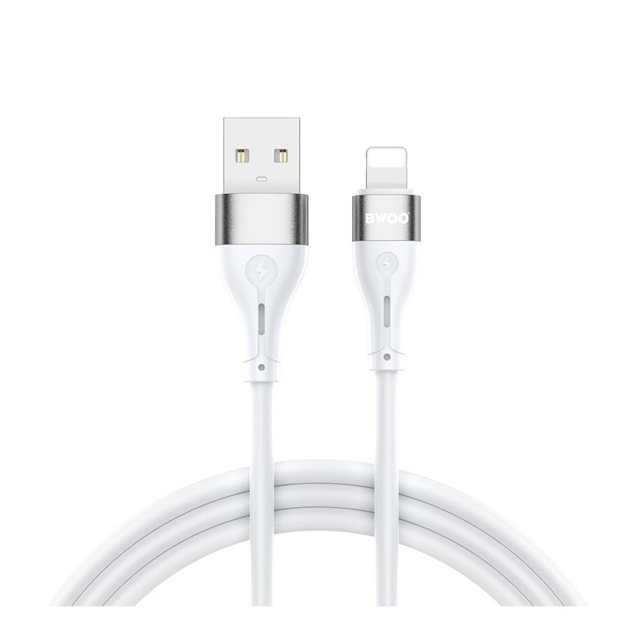 CÂBLE DE CHARGE & DATA USB VERS LIGHTNING BWOO MINIMALIST SILICONE X280L (1M, 3A) - BLANC
