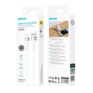 CÂBLE DE CHARGE & DATA USB VERS LIGHTNING BWOO MINIMALIST SILICONE X280L (1M, 3A) - BLANC