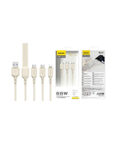 CÂBLE DE CHARGE 3-EN-1 - DUDAO L7SE - 66W 1.2M BEIGE
