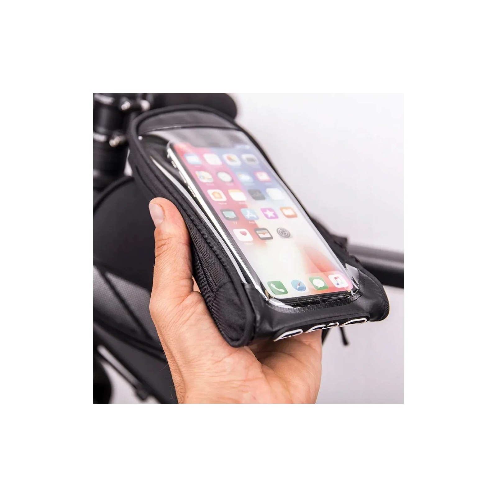 SACOCHE CADRE DE VÉLO WATERPROOF - NOIR