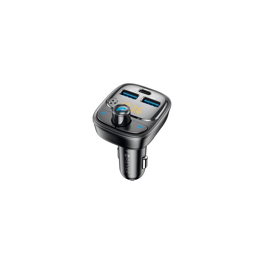 TRANSMETTEUR FM BLUETOOTH FOREVER TR-370 (PD 30W, 3 PORTS) - NOIR