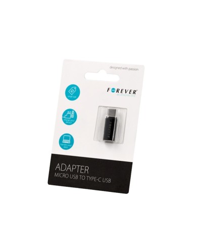ADAPTATEUR / CONVERTISSEUR MICRO-USB VERS USB-C FOREVER - NOIR