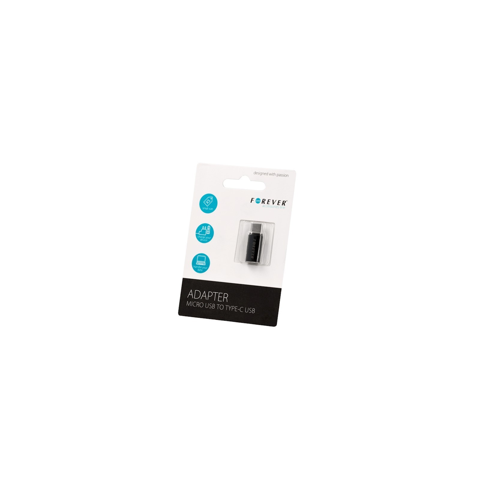 ADAPTATEUR / CONVERTISSEUR MICRO-USB VERS USB-C FOREVER - NOIR