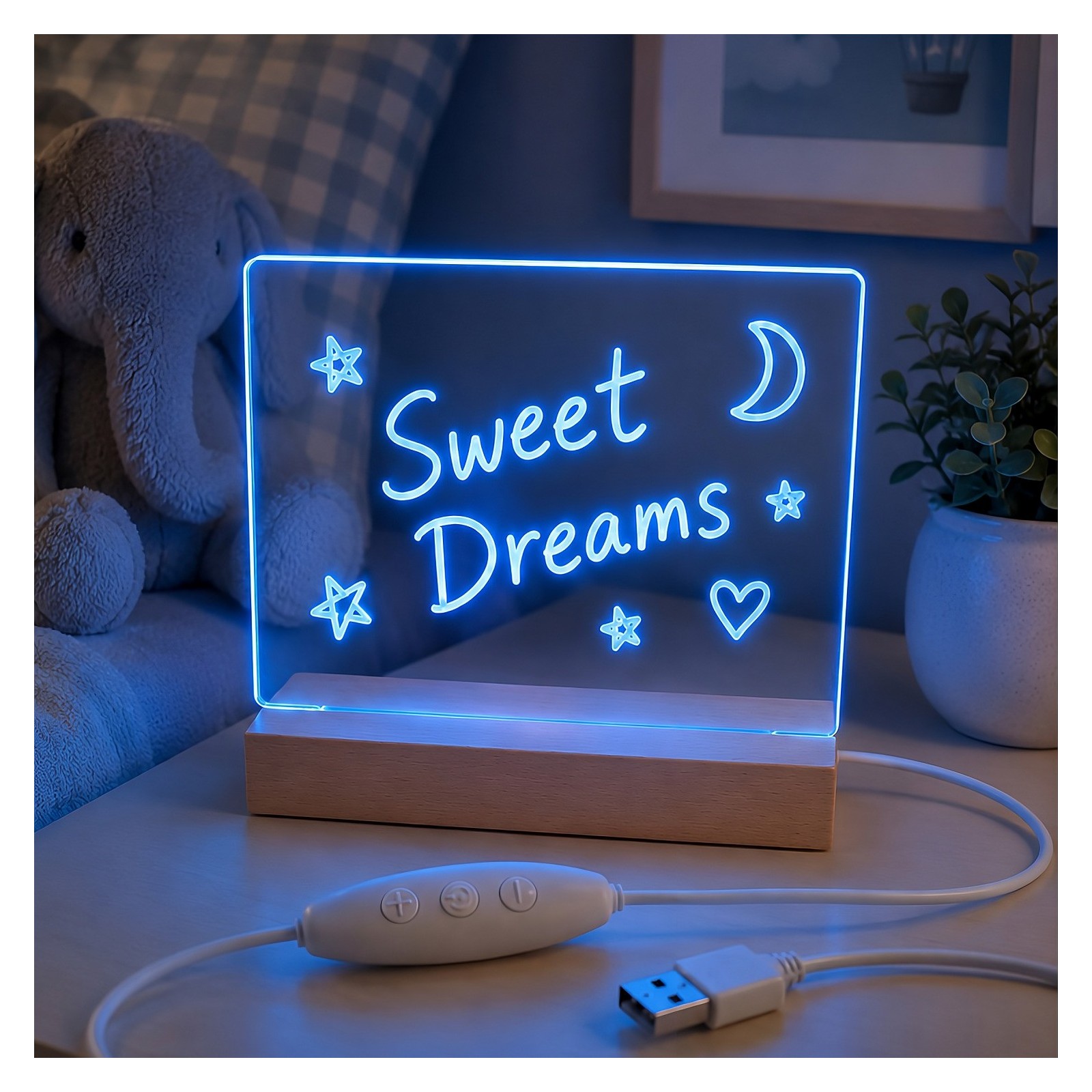LAMPE DE CHEVET LED ACRYLIQUE AVEC MARQUEUR FOREVER LIGHT FNL-18